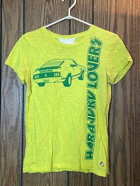 Harajuku Lovers 'Crash' Yellow & Green T-Shirt Women's Size XL *Never Worn*